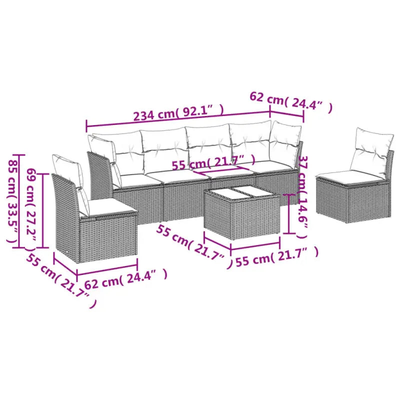 Loungetuinset in beige materiaal met gepoedercoat staal en waterdichte tas - Tuinsets