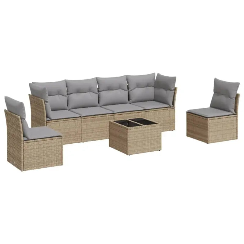 Loungetuinset in beige materiaal met gepoedercoat staal en waterdichte tas - Tuinsets