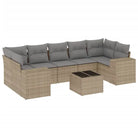 Loungetuinset in beige materiaal met gepoedercoat staal en afmetingen - Tuinsets