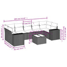 Loungetuinset in beige materiaal met gepoedercoat staal en afmetingen - Tuinsets