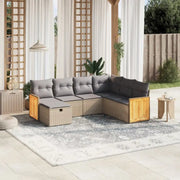 Loungetuinset in gemengd beige met gepoedercoat staal en afmetingen - Tuinsets