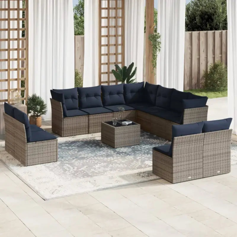 Loungetuinset in grijs materiaal met gepoedercoat staal en waterdichte tas - Tuinsets