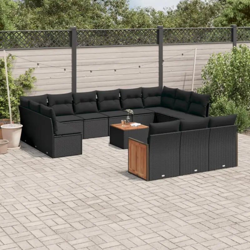 Loungetuinset in grijs materiaal met gepoedercoat staal en comfortabele afmetingen - Zwart / Met tafel - Tuinsets