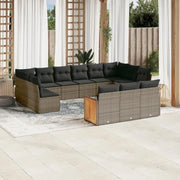 Loungetuinset in grijs materiaal met gepoedercoat staal en comfortabele afmetingen - Tuinsets