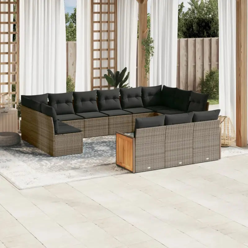Loungetuinset in grijs materiaal met gepoedercoat staal en comfortabele afmetingen - Tuinsets