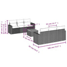 Loungetuinset in grijs materiaal met gepoedercoat staal afmetingen - Grijs - Tuinsets