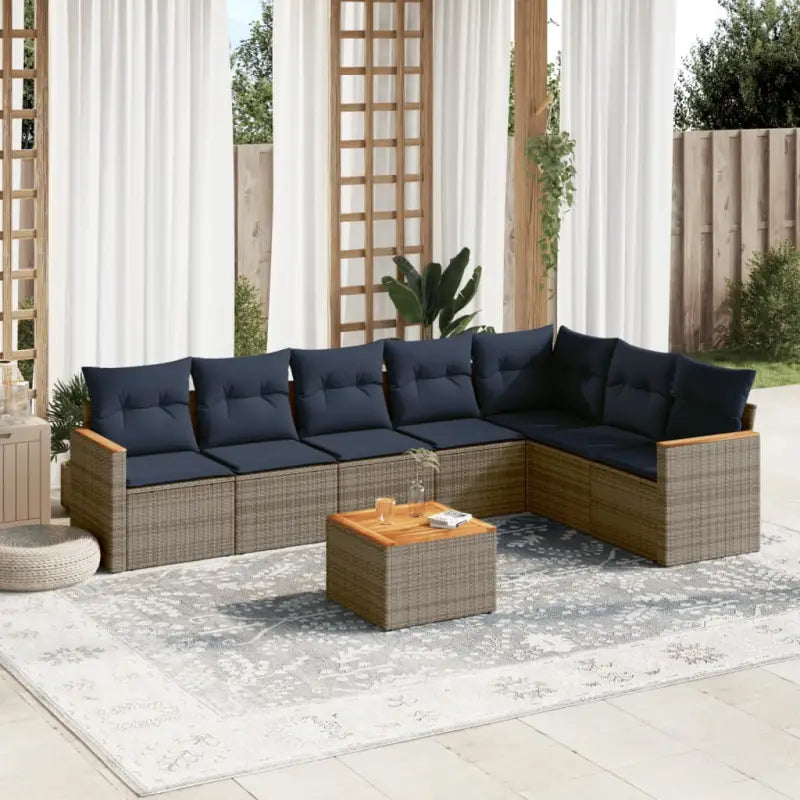Loungetuinset in grijs materiaal met waterdichte tas en gepoedercoat staal - Grijs en blauw / Met tafel - Tuinsets