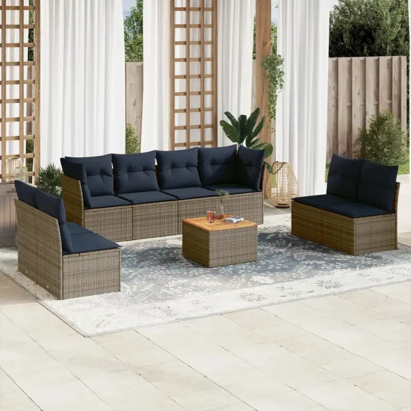 Loungetuinset in poly rattan met gepoedercoat staal afmetingen - Tuinsets