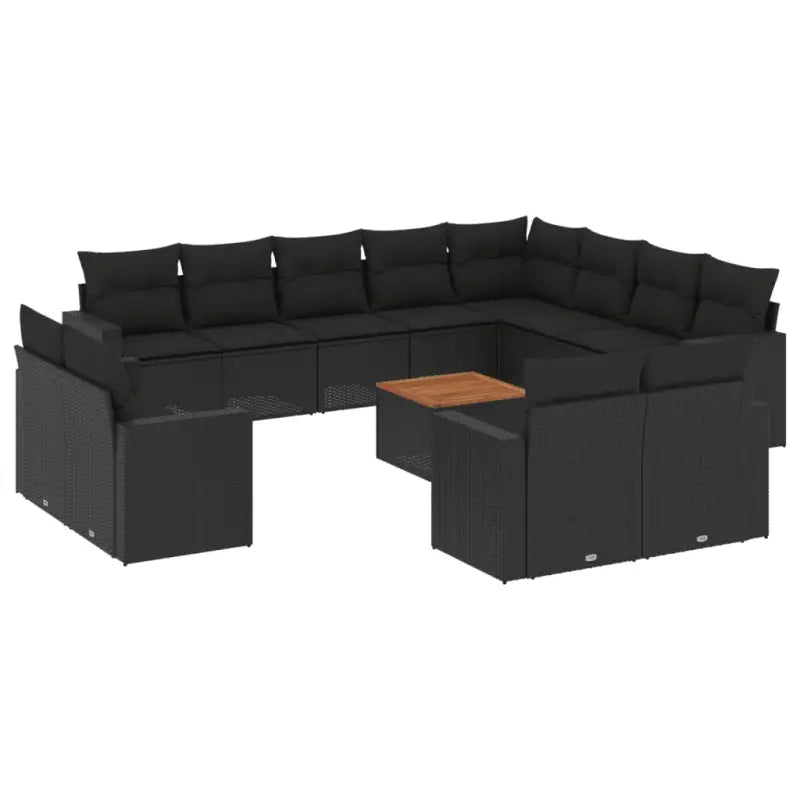 Loungetuinset in zwart materiaal met gepoedercoat staal afmetingen - Tuinsets