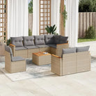 Loungetuinset in zwart materiaal met gepoedercoat staal afmetingen - Gemengd beige / Met tafel - Tuinsets