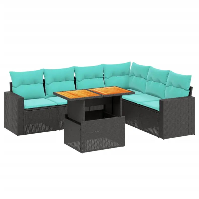 Loungetuinset in zwart materiaal met gepoedercoat staal afmetingen - Tuinsets