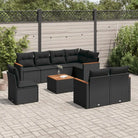 Loungetuinset in zwart materiaal met gepoedercoat staal afmetingen - Zwart / Met tafel - Tuinsets