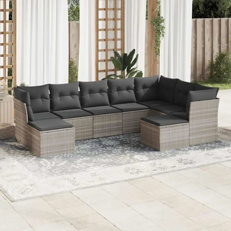 Loungetuinset met beige materiaal en gepoedercoat staal afmetingen - Lichtgrijs / Zonder tafel - Tuinsets