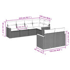 Loungetuinset met beige materiaal en gepoedercoat staal afmetingen - Tuinsets