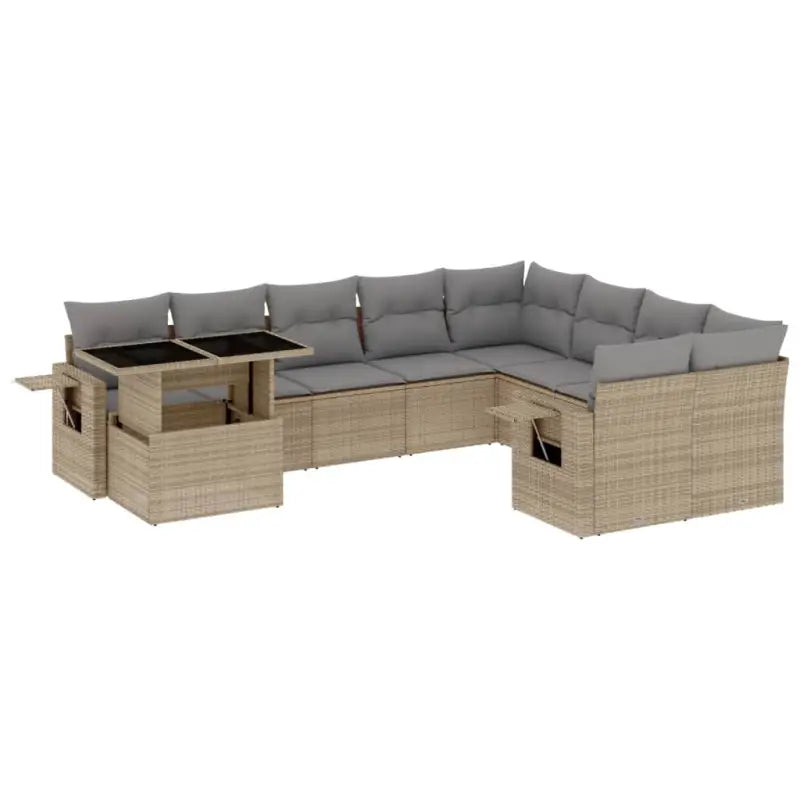 Loungetuinset met beige materiaal en gepoedercoat staal afmetingen - Tuinsets