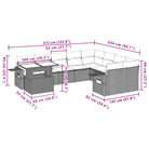 Loungetuinset met beige materiaal en gepoedercoat staal afmetingen - Tuinsets