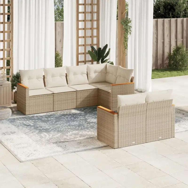 Loungetuinset met beige materiaal en gepoedercoat staal afmetingen - Beige - Tuinsets