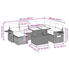 Loungetuinset met beige materiaal en gepoedercoat staal afmetingen - Tuinsets