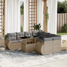 Loungetuinset met beige materiaal en gepoedercoat staal afmetingen - Beige en grijs / zonder opbergruimte - Tuinsets