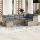 Loungetuinset met beige materiaal en gepoedercoat staal afmetingen - Beige en grijs / Zonder tafel - Tuinsets