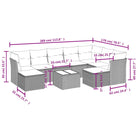 Loungetuinset met beige materiaal en gepoedercoat staal afmetingen - Tuinsets