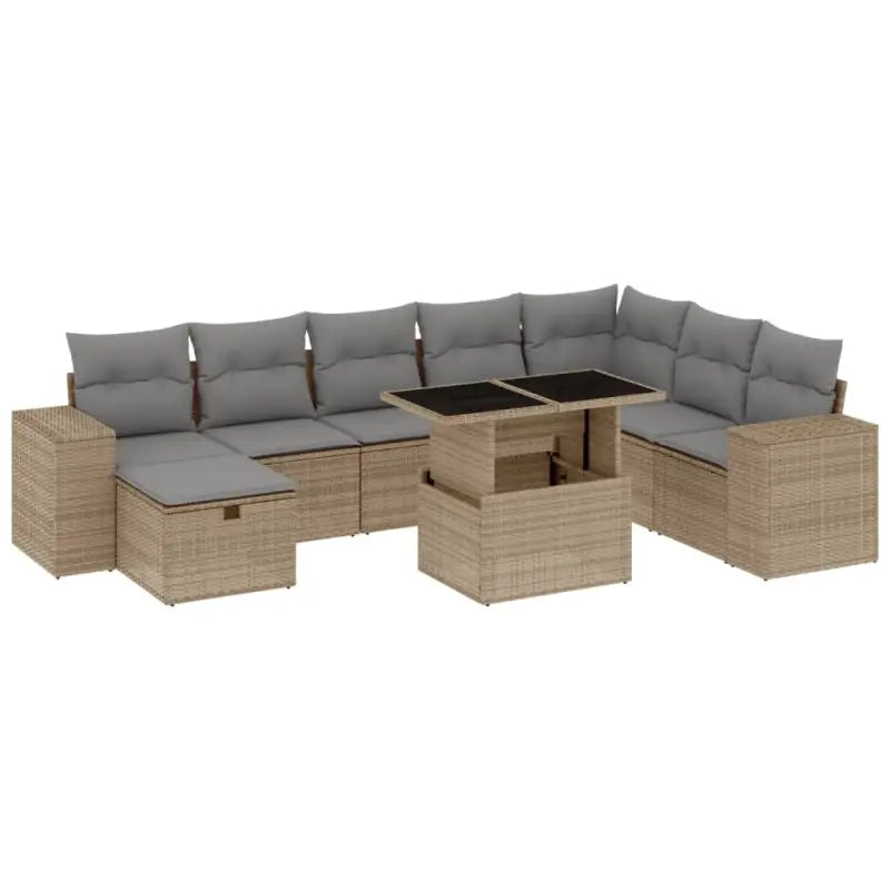 Loungetuinset met beige materiaal en gepoedercoat staal afmetingen - Tuinsets