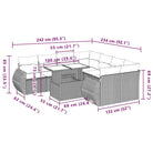 Loungetuinset met beige materiaal en gepoedercoat staal afmetingen - Tuinsets