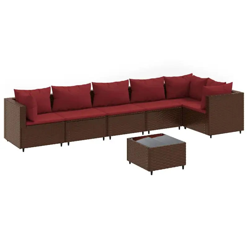 Loungetuinset met bruin materiaal en gepoedercoat staal voor buitengevoel - Tuinsets