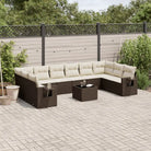 Loungetuinset met gepoedercoat staal en afmetingen in zwart materiaal - Bruin en crème / Zonder tafel - Tuinsets