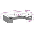 Loungetuinset met gepoedercoat staal en afmetingen in zwart materiaal - Tuinsets