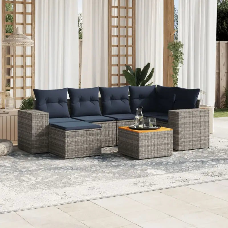 Loungetuinset met grijs materiaal en gepoedercoat staal overzicht - Grijs - Tuinsets