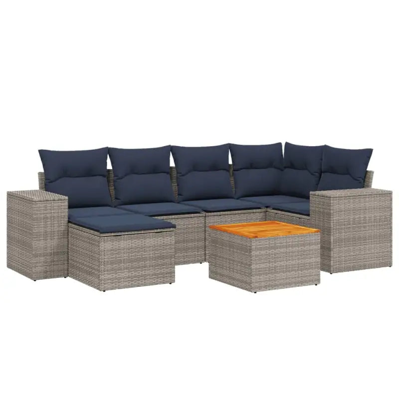 Loungetuinset met grijs materiaal en gepoedercoat staal overzicht - Grijs - Tuinsets