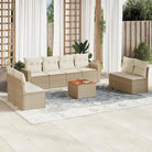 Loungetuinset met poly rattan en gepoedercoat staal voor buitenplezier - beige en crèmekleurig - Tuinsets