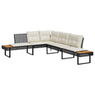 Loungetuinset met poly rattan en gepoedercoat staal voor comfortabele zitervaring - Tuinsets
