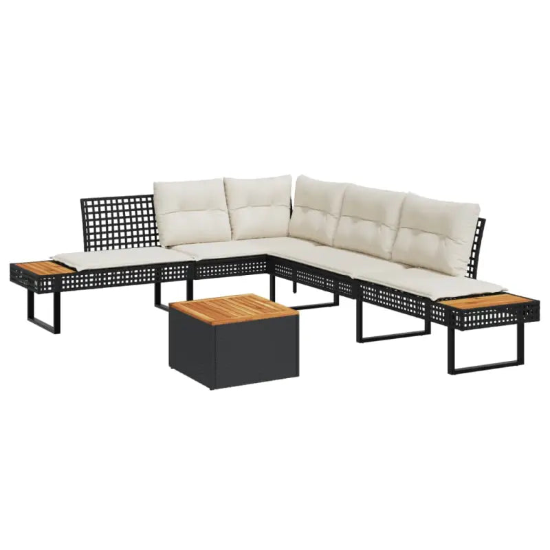 Loungetuinset met poly rattan en gepoedercoat staal voor comfortabele zitervaring - Tuinsets