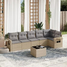 Loungetuinset met waterdichte tas en beige materiaal op gepoedercoat staal - beige en lichtgrijs / Met tafel - Tuinsets