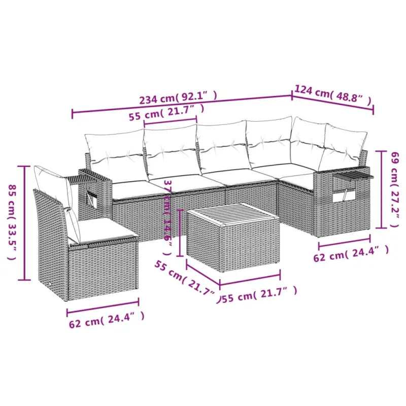 Loungetuinset met waterdichte tas en beige materiaal van gepoedercoat staal - Grijs / Zonder tafel - Tuinsets