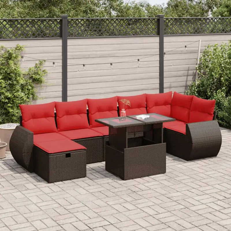 Loungetuinset met waterdichte tas en bruin gepoedercoat staal - Bruin / met opbergruimte - Tuinsets