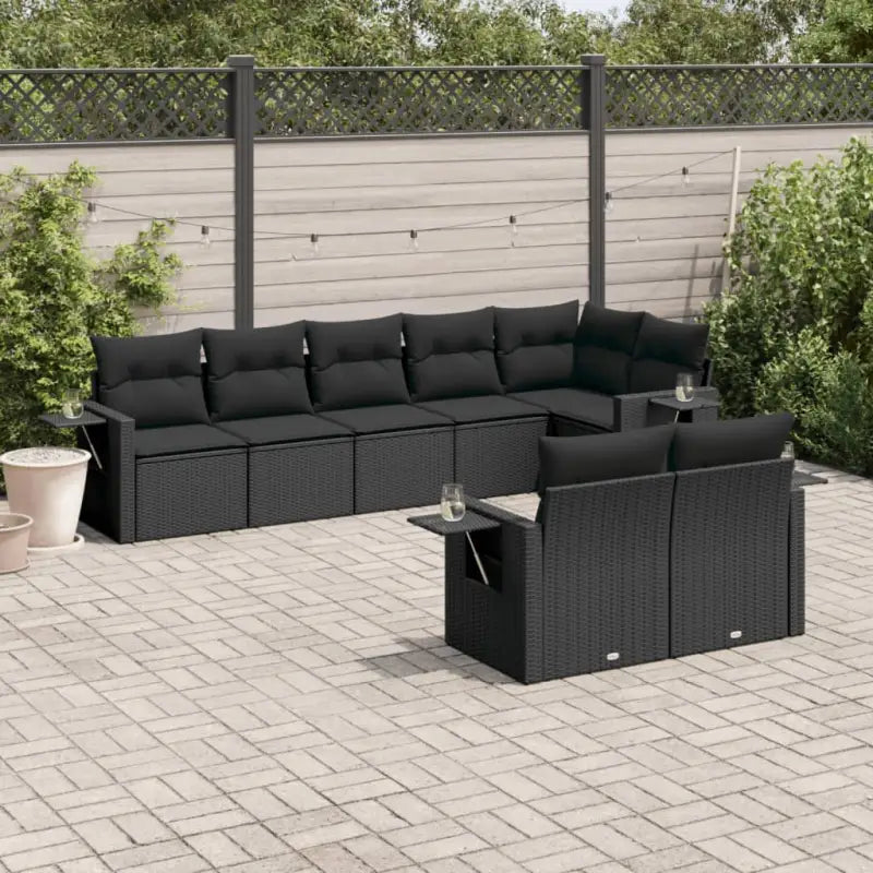 Loungetuinset met waterdichte tas en zwart gepoedercoat staal - Zwart / Zonder tafel - Tuinsets