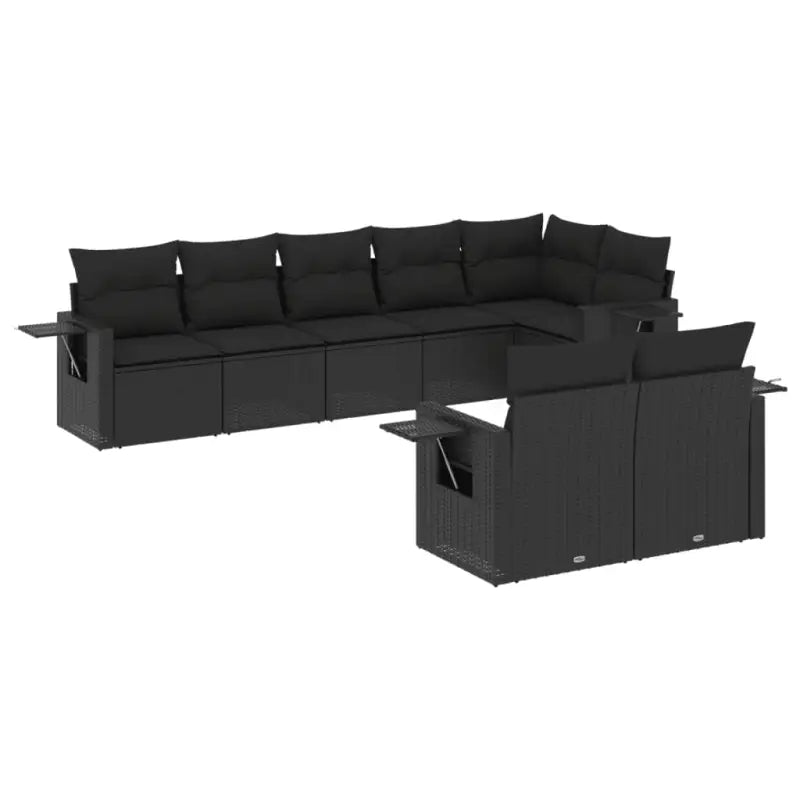 Loungetuinset met waterdichte tas en zwart gepoedercoat staal - Tuinsets