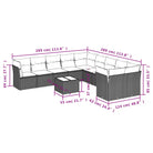 Loungetuinset met waterdichte tas en zwart gepoedercoat staal - Tuinsets
