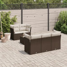 Loungetuinset met waterdichte tas en zwart materiaal van gepoedercoat staal - Bruin en crème - Tuinsets