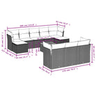 Loungetuinset met zwart materiaal en gepoedercoat staal afmetingen - Tuinsets