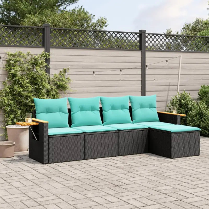 Loungetuinset met zwart materiaal en gepoedercoat staal afmetingen - Zwart / Zonder tafel - Tuinsets