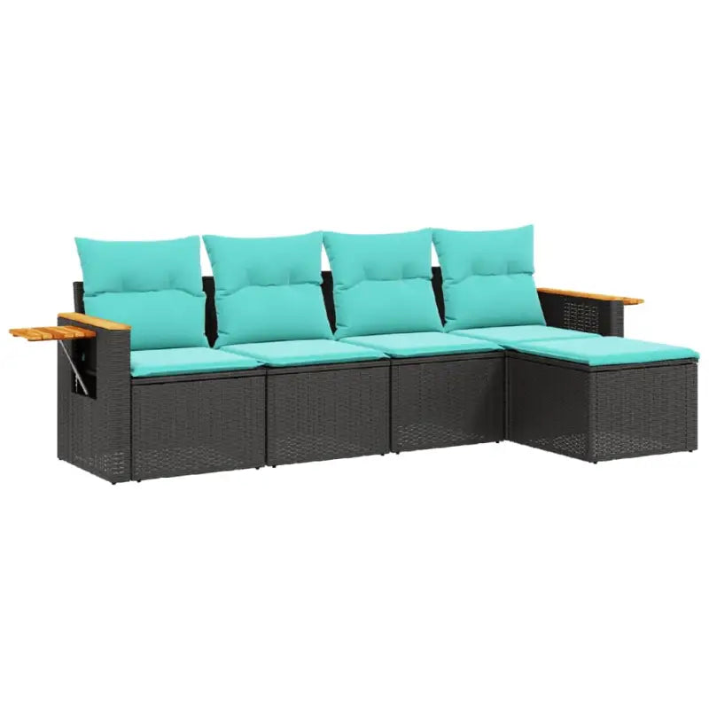 Loungetuinset met zwart materiaal en gepoedercoat staal afmetingen - Tuinsets