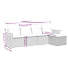 Loungetuinset met zwart materiaal en gepoedercoat staal afmetingen - Tuinsets