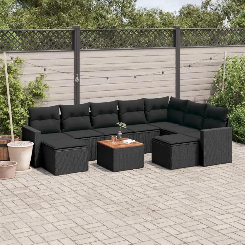 Loungetuinset met zwart materiaal en waterdichte tas voor buiten - Tuinsets