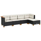 Loungetuinset met zwarte gepoedercoate stalen afwerking en natuurlijke olieafwerking - Tuinsets
