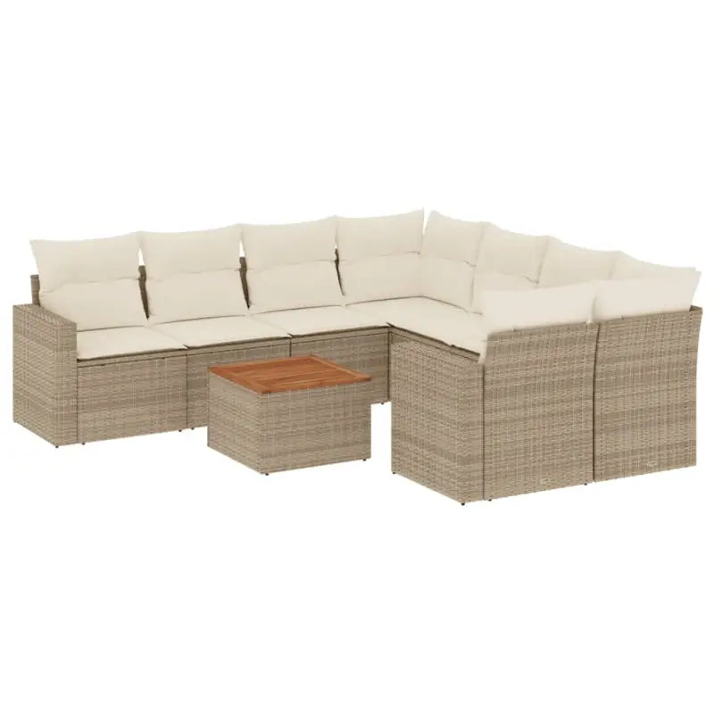 Loungetuinset van beige materiaal en gepoedercoat staal met afmetingen - Tuinsets