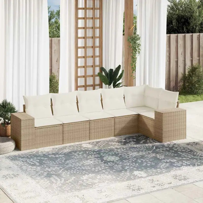 Loungetuinset van beige materiaal en gepoedercoat staal met afmetingen - beige en crèmekleurig / Zonder tafel - Tuinsets